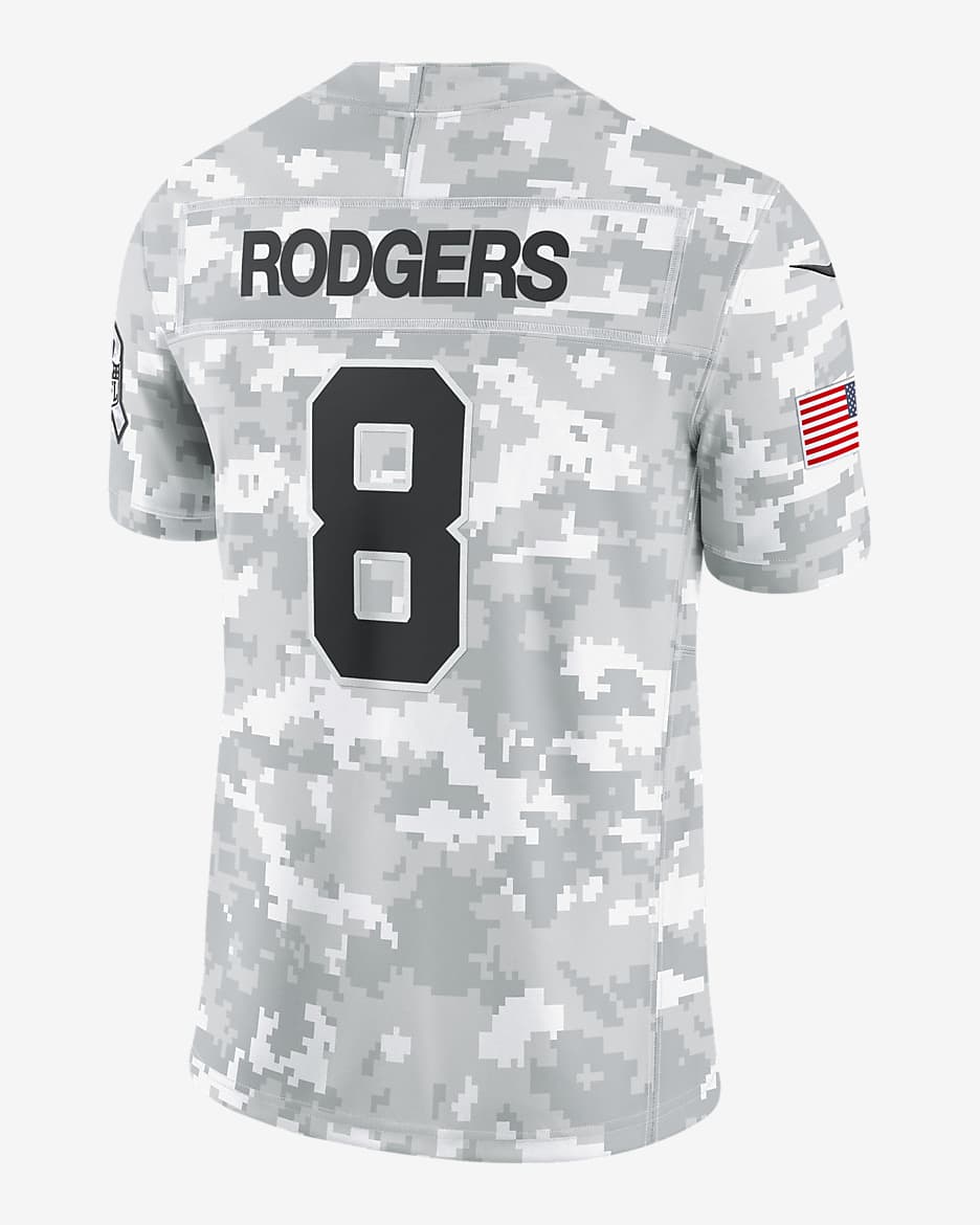 Aaron Rodgers New York Jets Salute to Service Men s Nike Dri FIT NFL Limited Jersey. Nike